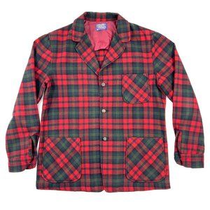 Vintage 60s Pendleton Tartan Plaid 49er Topster Jacket Mens Large Coat Blazer